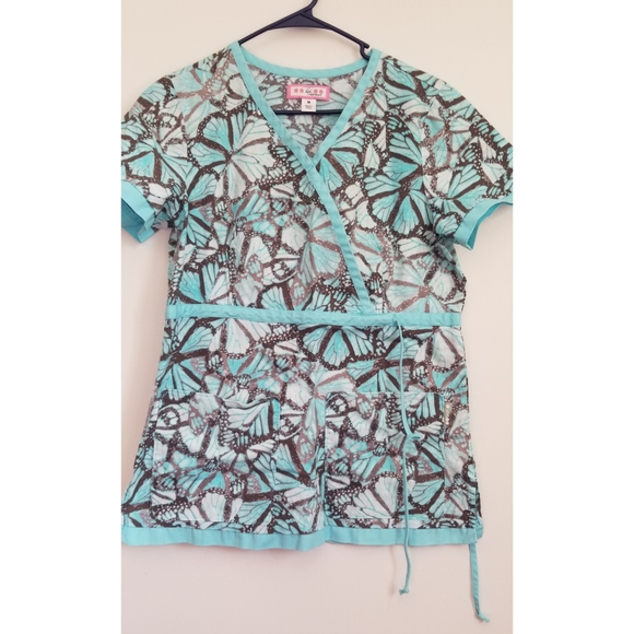 koi Tops - Koi by Kathy Peterson butterfly scrub top koi Tops - Koi by Kathy Peterson butterfly scrub top